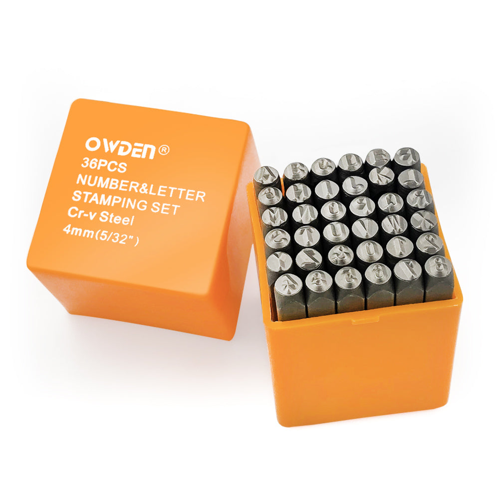 36Pcs Number and Letter Stamps (4 mm 5/32'') Jewelry Tool OWDEN CRAFT