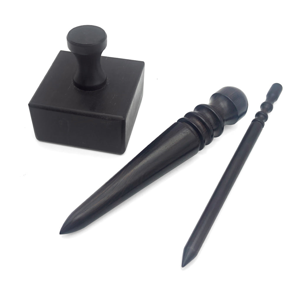 Outil poli de bord en bois d'ébène 3pcs