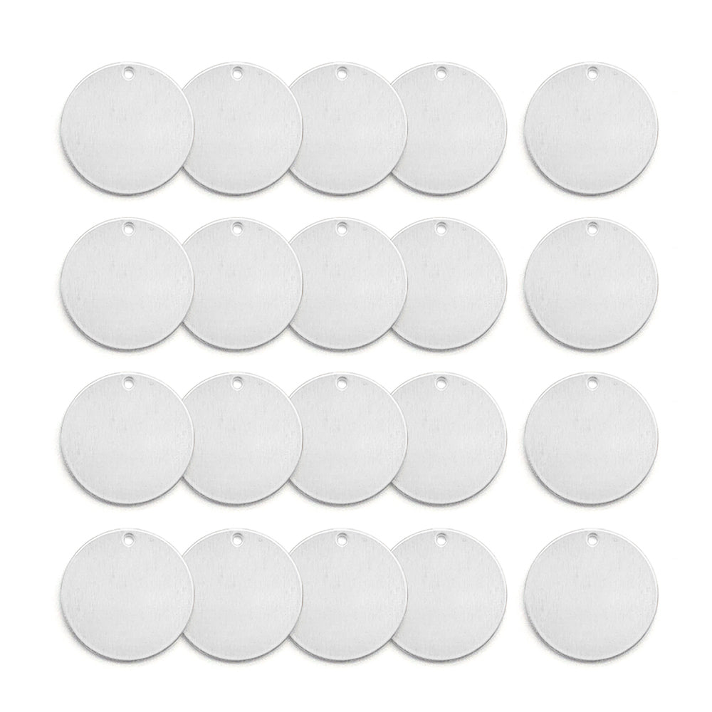 20Pcs Circle w/ Hole, 1-1/4"- Stamping Blanks