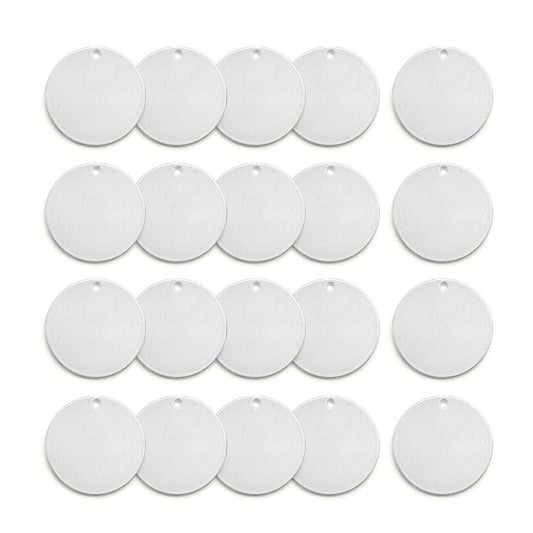 20Pcs Circle w/ Hole, 1-1/4"- Stamping Blanks