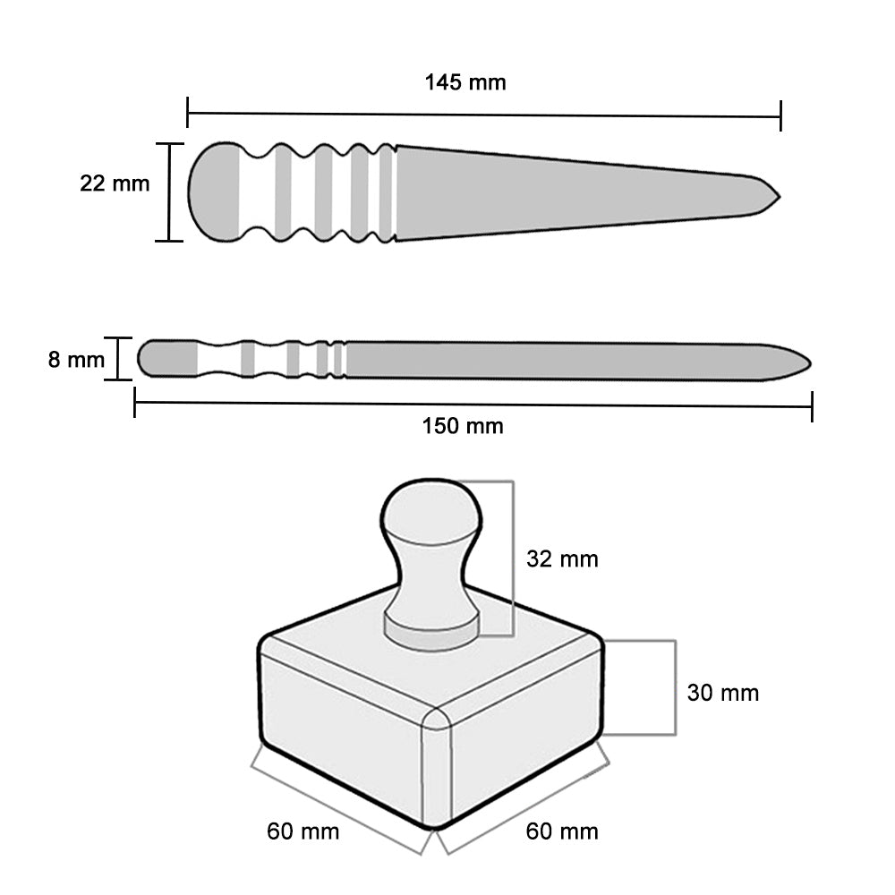 Outil poli de bord en bois d'ébène 3pcs