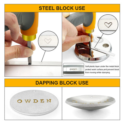 2 in 1 Steel Block & Dapping Tools