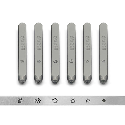 6pcs Star Metal Stamping Set