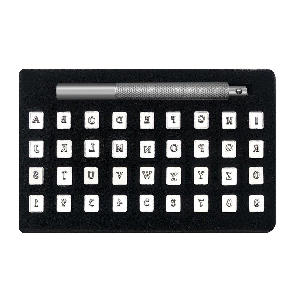 Zahlen- und Alphabet-Stempelset 1/8" (3,2 mm)