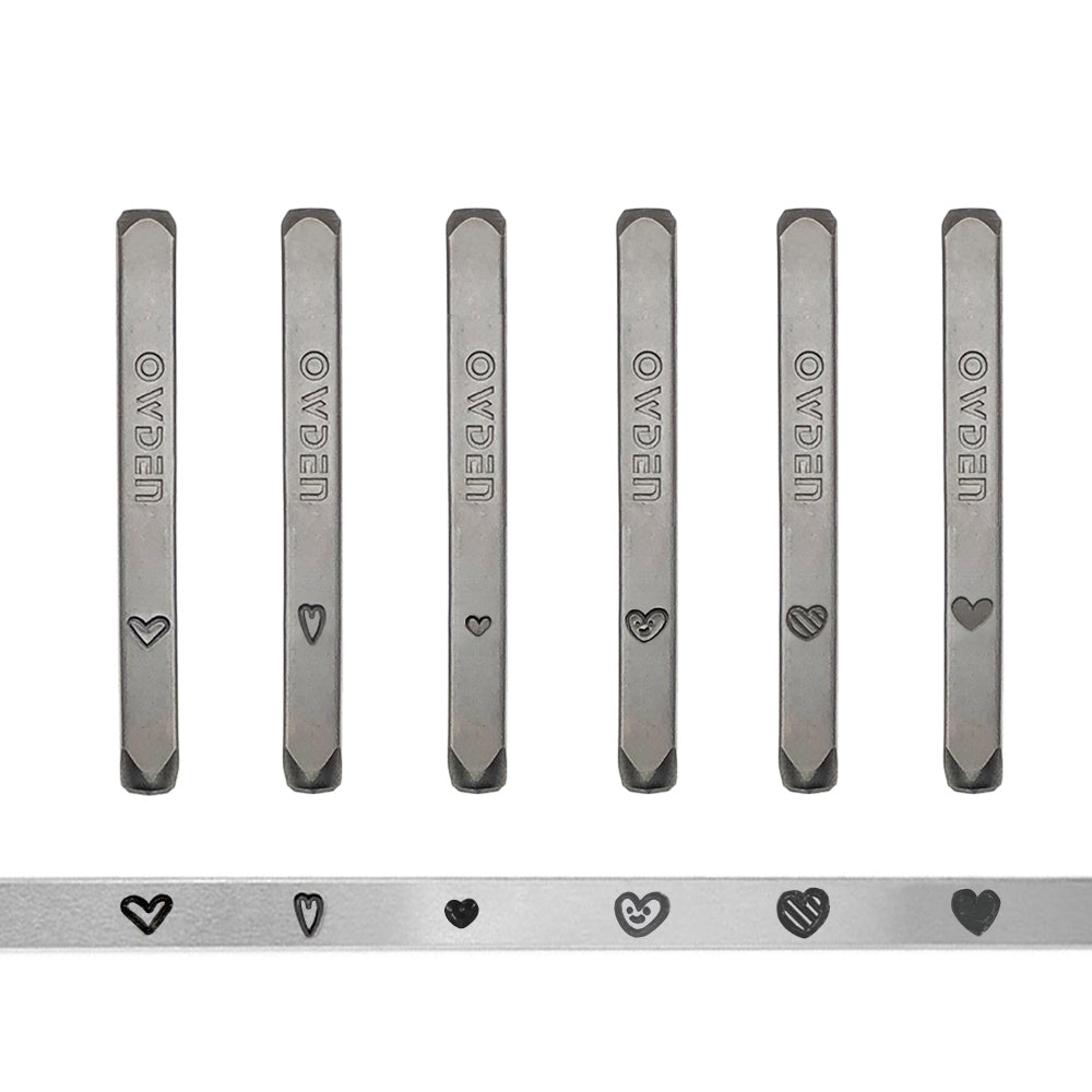 6pcs Heart Metal Stamping Set