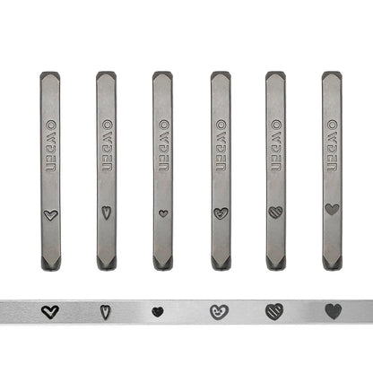 6pcs Heart Metal Stamping Set