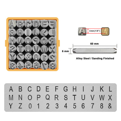 36Pcs Number and Letter Stamps (3 mm 1/8'') Jewelry Tool OWDEN CRAFT 