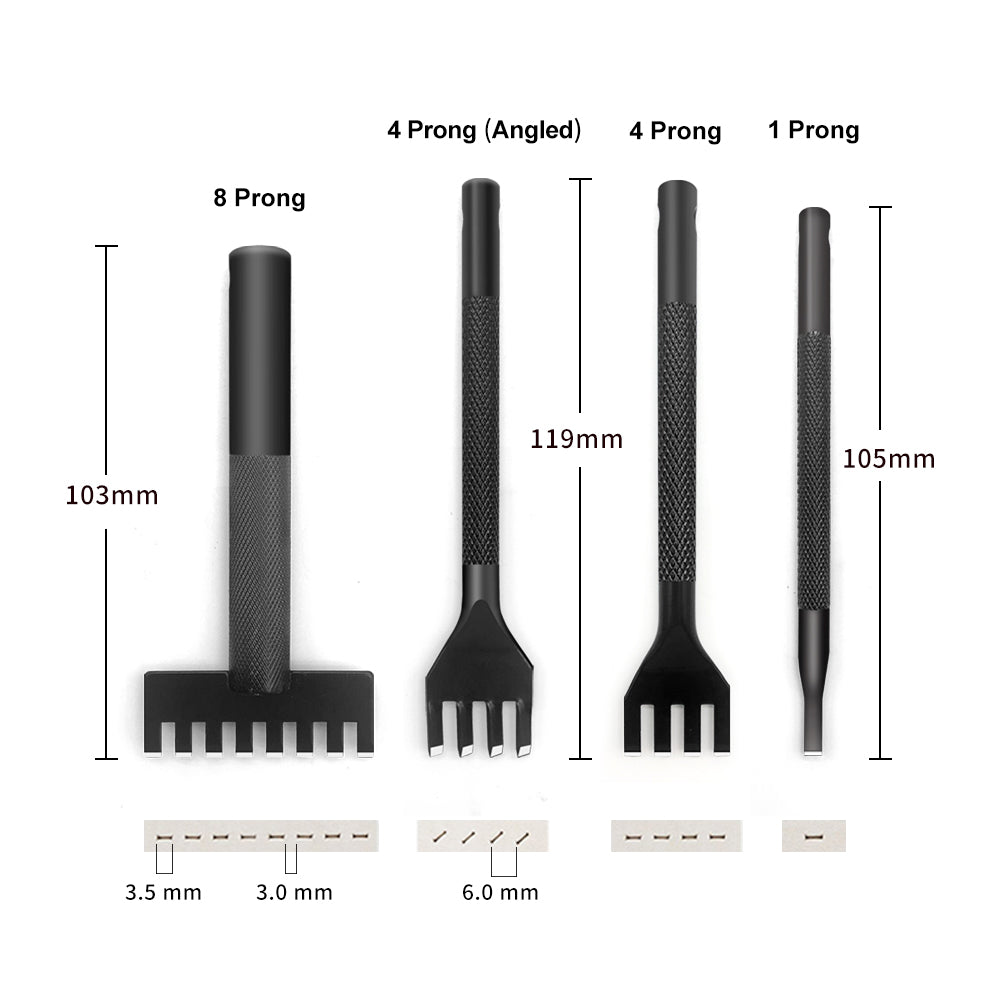 4Pcs Line Lacing Chisel Kit 1/8" (3mm)