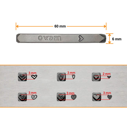 6pcs Heart Metal Stamping Set