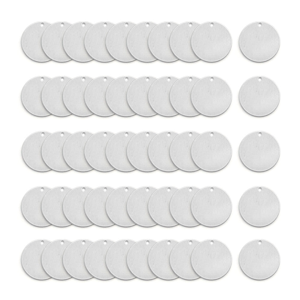 50Pcs Circle w/ Hole, 3/4"- Stamping Blanks