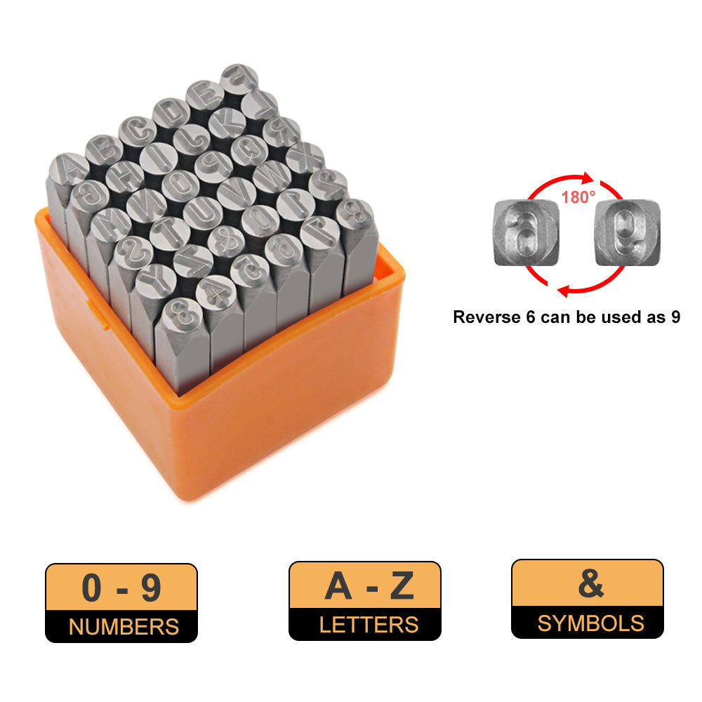 36Pcs Chiffres et Lettres Timbres (6 mm 1/4'')