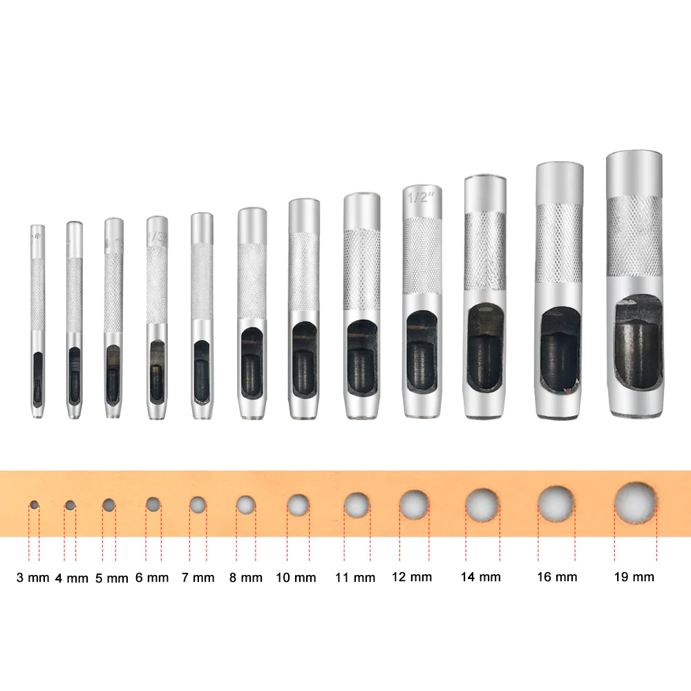 Silver Hole Punches 1-28mm