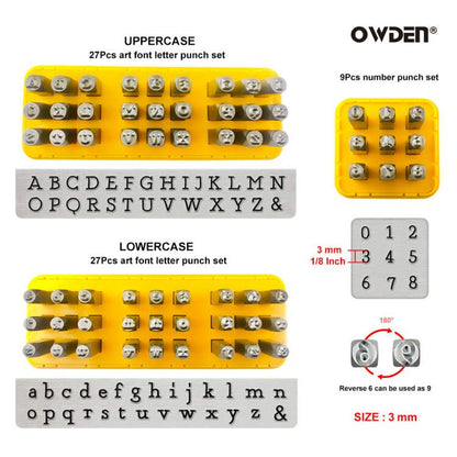 65Pc Metal Stamps Tools Set - Art Font