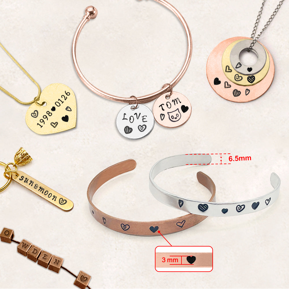 6pcs Heart Metal Stamping Set