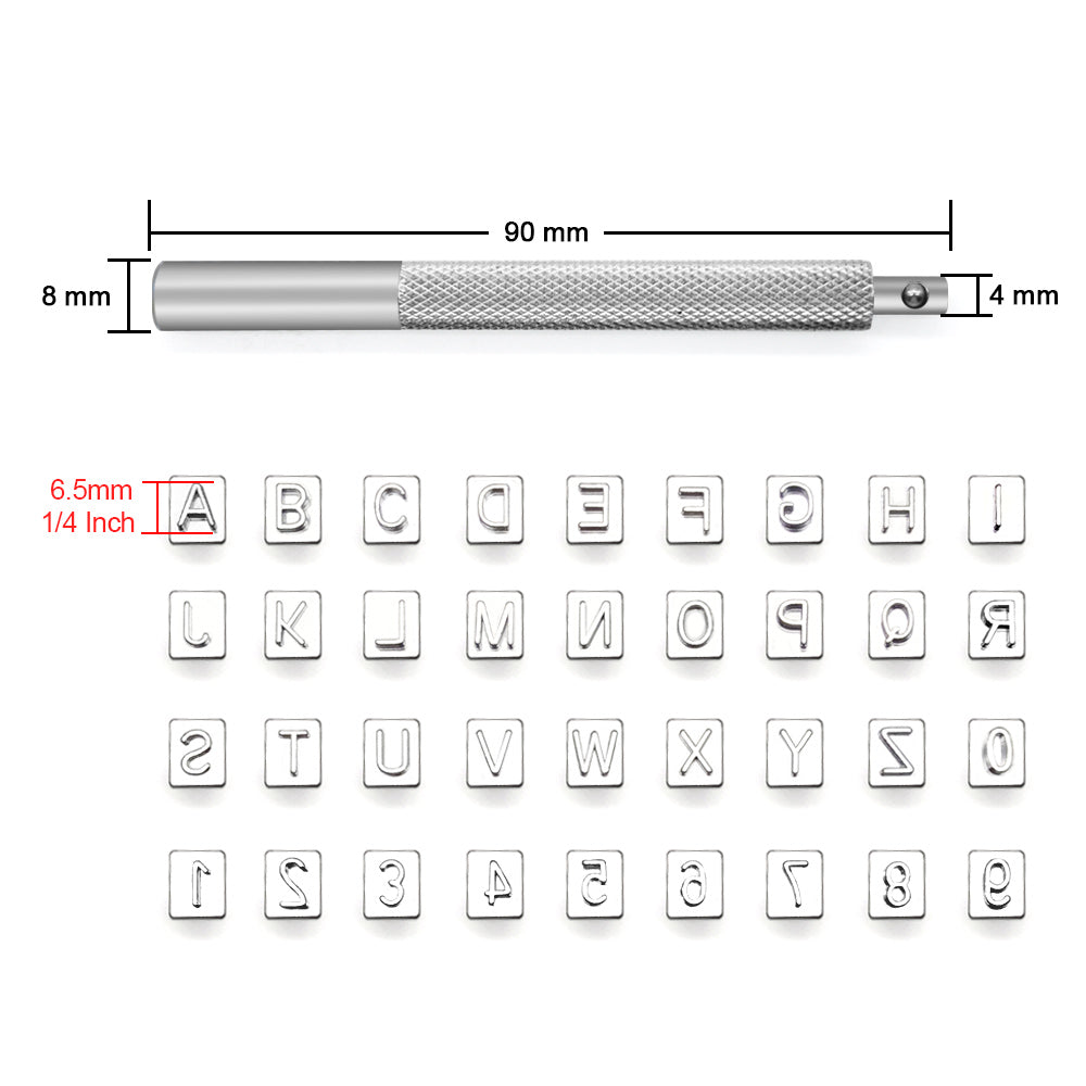 Number & Alphabet Stamping Set 1/4" (6.5mm)