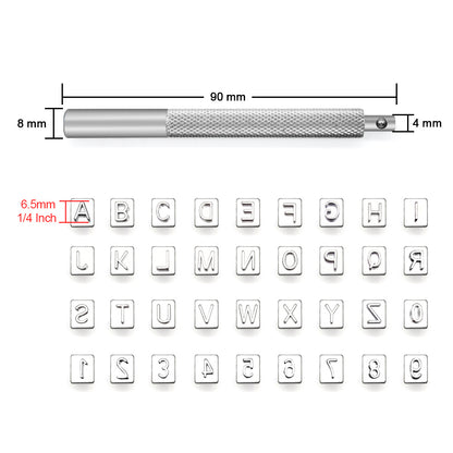 Number & Alphabet Stamping Set 1/4" (6.5mm)