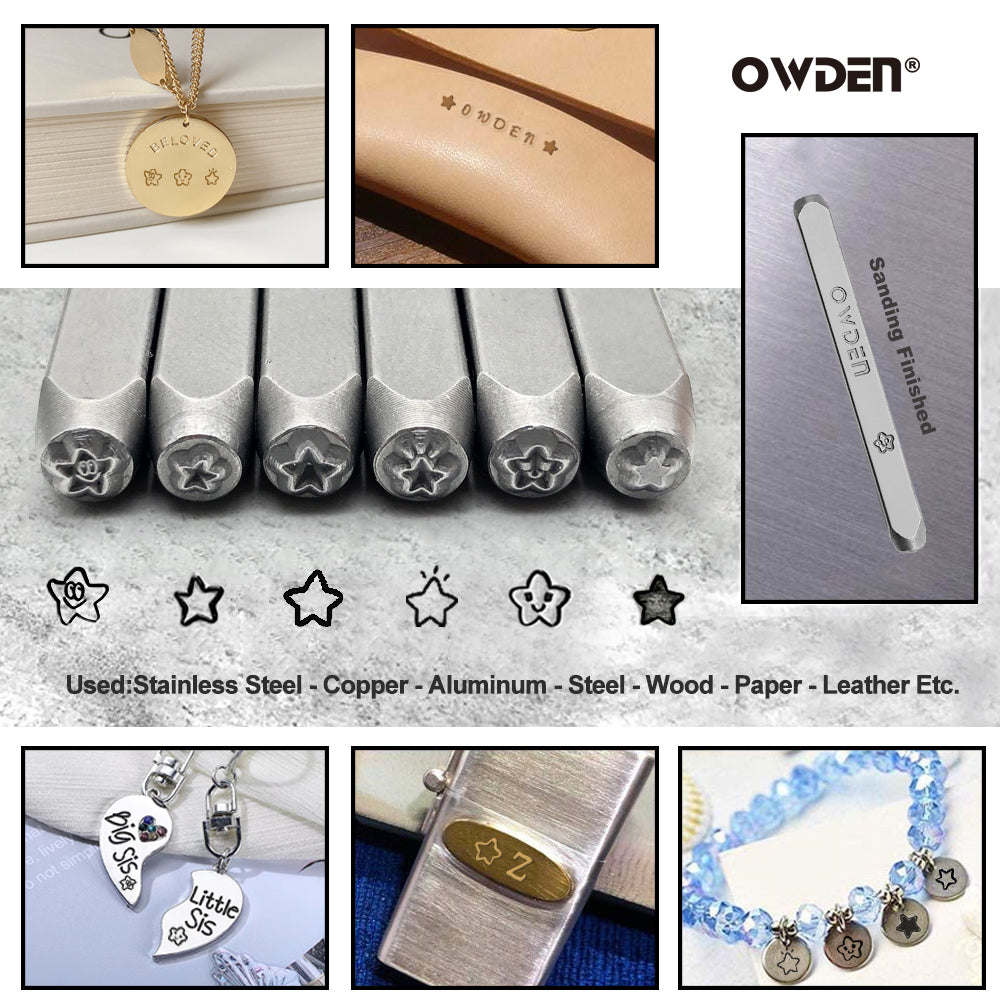 6pcs Star Metal Stamping Set