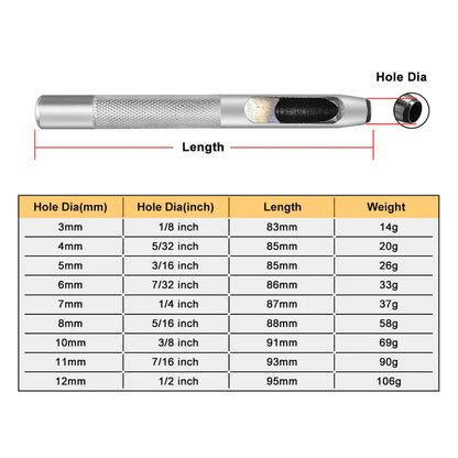 Silver Hole Punches 1-28mm