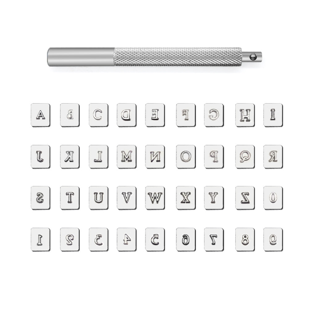 Zahlen- und Alphabet-Stempelset 1/8" (3,2 mm)
