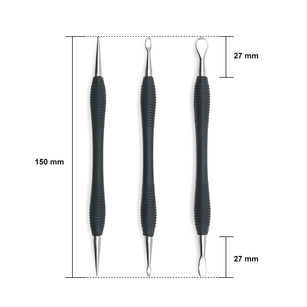 OWDEN 3Pcs Leather Modeling Carving Tool Spoon Balls Embossing